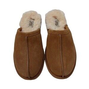 UGG Slipper Pearle Fur Lined Scuff Women's Chestnut Brown Size 6 New In Box